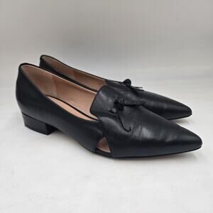 Cole Haan Black Leather Shoes Loafer Size 7.5 Viola Skimmer Slip On Pointed Toes